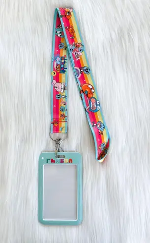 Gumball lanyard with Id/ card holder Blue