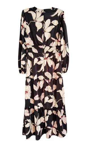 Julia Jordan NWT Floral Midi Dress In Black/Ivory Size 6