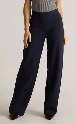 Quince Navy Ultra-Stretch Ponte Wide Leg Pants Size XS
