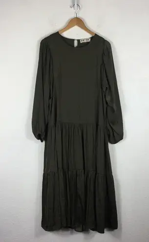 Anthropologie  Dolan Left Coast Katrina Maxi Dress Small Tiered Oversized Satin