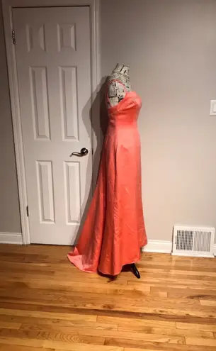 Alfred Angelo Colorful Coquette Formal Evening Prom High Low Satin Bead Evening Colorful Formal Vintage y2k mermaid embellished Orange π