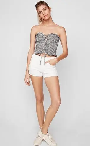 EXPRESS gingham Lace Up Tube Top