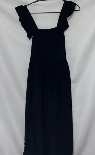 NO COMMENT Elegant Black Women's SIZE LARGE SUNDRESS LASER CUT HEM CLEAN Dress