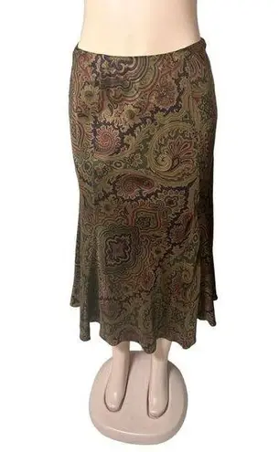 Ralph Lauren  Satin Paisley Skirt  Size 8