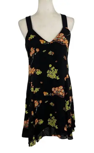 ALC Frank ALC Womens Size 4 Serena Floral Print 100% Silk Mini Dress Sleeveless V-Neck