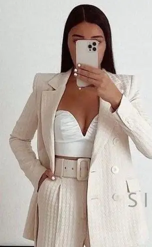 ZARA  White Cropped Bra Top