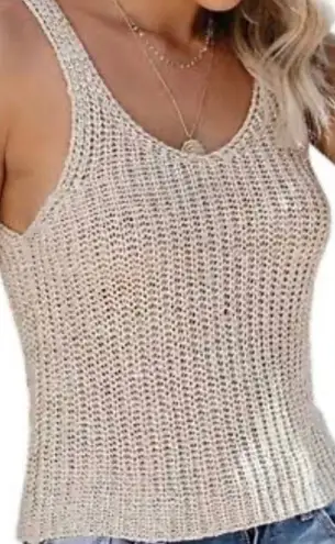 Anthropologie Moon & Madison Large Knitted Sweater Tank Top Pink