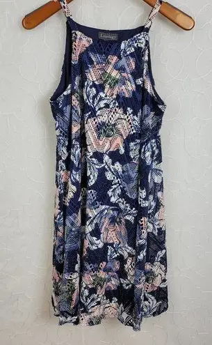 Luxology Floral Mini Blue Summer Women's Dress Size 8