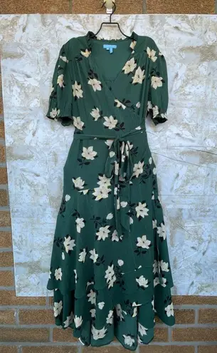 Draper James Naomi Wrap Dress in Shimmer Magnolia size 14