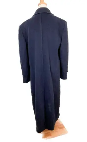 Evan Picone Vintage 100% wool double breasted navy blue overcoat size large L