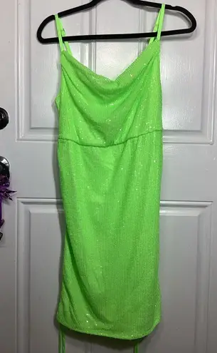 Wild Fable Neon Green Ruched Dress