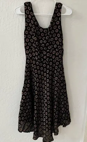Salaam Black Daisy Tank Sleeveless Ruffle Flowy Boho Dress Size S