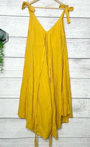 Mustard Yellow Flowy Festival Thailand Wide Leg Sleeveless Jumpsuit Size Large