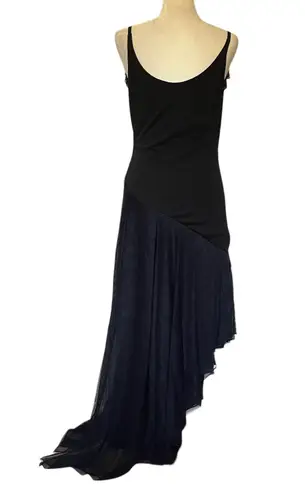 Alfred Angelo Vtg Y2K Asymmetric Hem Dress Sz 8 Ruffle Whimsigoth Floral HoCo