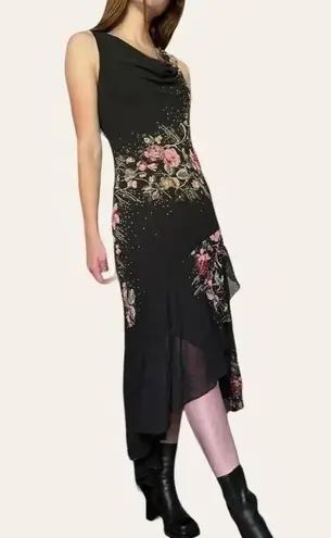 Alex Evenings 90s vintage beaded chiffon cowl neck maxi dress whimsigoth fairy