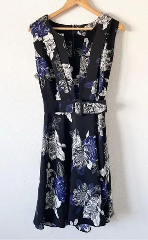 City Chic Epic Floral Mini Dress in Black