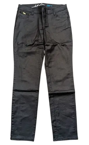 INC Jeans Womens 6 Curvy Fit Skinny Leg Black Coated Denim Pants Sexy