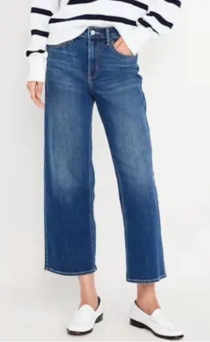 Quince Organic Cotton Comfort Stretch High Rise Crop Wide Leg Jeans Size 29