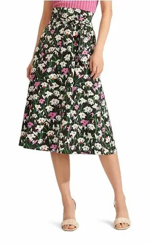 Veronica Beard Avi pleated floral-print cotton-blend poplin midi skirt