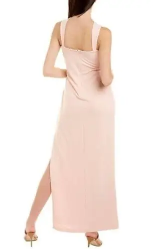 Bebe  Pink Blush Scuba Crepe Halter Sleeveless Maxi Gown Dress Women's Sz 8 NWT