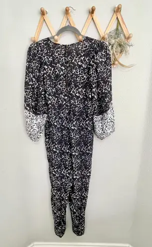 Apiece Apart Floral Puff-Sleeve Navy Blue Jumpsuit 4