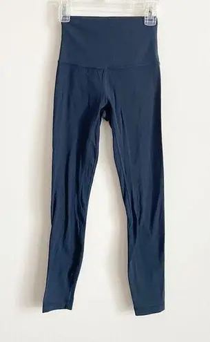 Lululemon  Size 0 Navy Blue High Rise Cropped Crop Align Leggings 23" Inseam