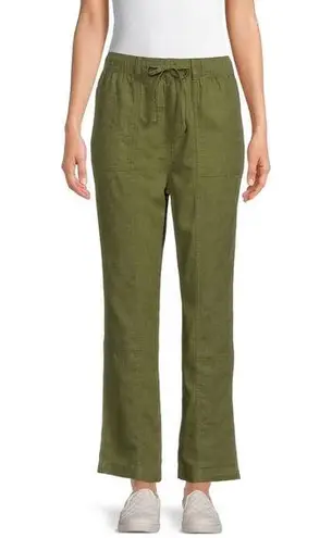 Women’s Linen Blend Cargo Pants Army Green Size Small