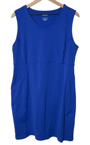 Duluth Trading Co. Blue Sleeveless Dress Athletic Casual Work Travel Tennis Prep Size L