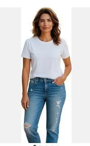 Eunina Sz 27 Blue Denim Jeans Skinny Mid Rise Destructed Adorable