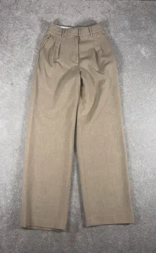 Wilfred Aritzia High Rise Effortless Wide Leg Slouchy Trouser Pant Tan 6 Pleated - Image 1