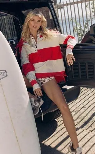 Free People FP Movement Rugby Tunic Layer NWT Red Size XS