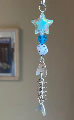 Handmade unique y2k 90’s funky Kawaii fish phone strap/bag charm/keychain/display🐟📱🎲💕🌟