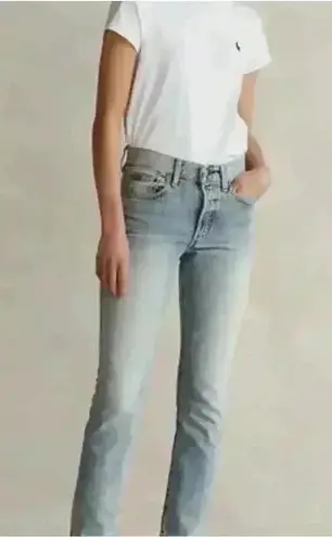 POLO Ralph Lauren The Callen High Rise Slim Fit Jeans Raw Hem Womens Size 28 Blue