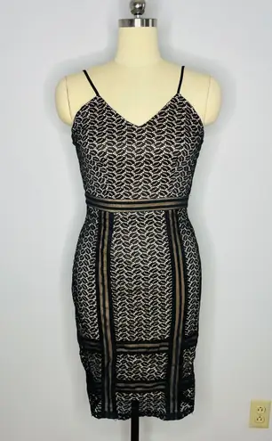 Missguided x Nordstrom Strappy Midi Bodycon Lace Dress- Size US 8 UK 12