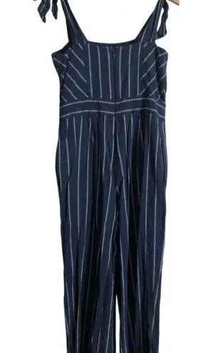 Rachel by Rachel Roy Kate Blue White Stripe Linen Tie Tank Romper Jumpsuit Size 6
