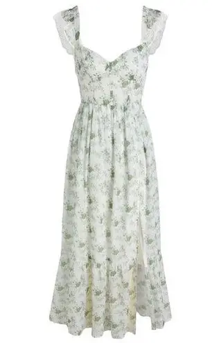 Nordstrom NWT Cider Floral Sweetheart Ruffle Maxi Dress Sz 6