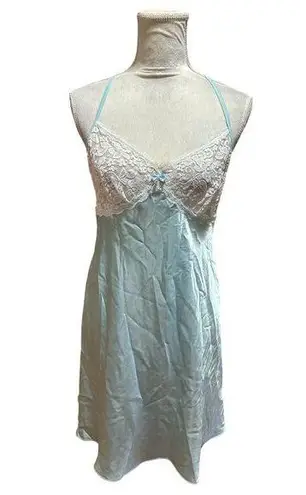 secret treasures Y2k Sheer Lace Babydoll Nightdress Adjustable Straps Bow Sateen Size M Sexy