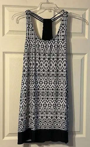 Apt. 9  Nightgown Sleeveless Black & White Aztec XXL