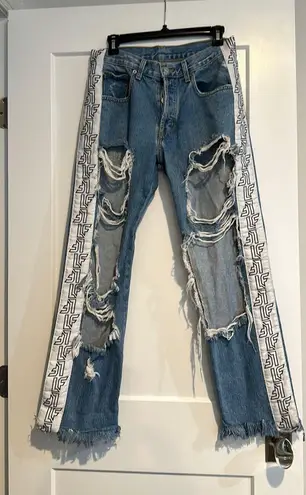 LF Jeans Distressed Ripped With logo On Side