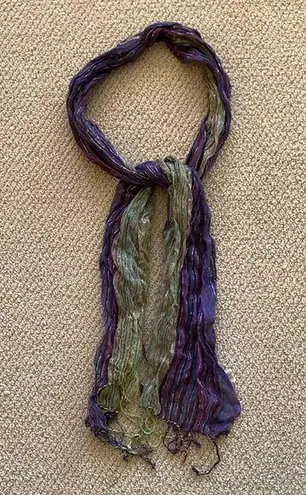 NEW Glitter Shiny Tassel Scarf Purple Green 100% Cotton Ultra Soft Boho NWOT