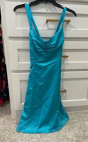 Show Me Your Mumu  teal dress, hemmed to fit petite size.