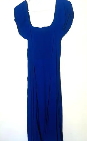 Yumi Kim Mercer Street Button Down Royal Blue Smocked Back Midi Dress size M