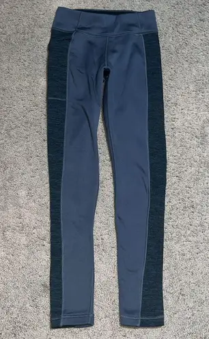 Title Nine Crash Polartec Fleece Lined Tights Colorblock Gray Black XS