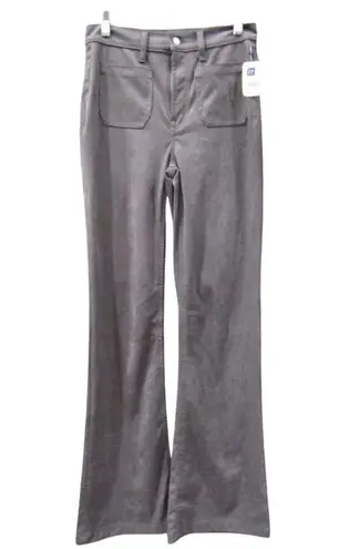 NWT The Gap SZ.26 High Rise Vegan Suede Retro ’70s Flare Jeans Pants Grey Gray