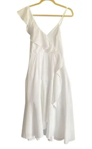Area Stars White Ruffle Midi Dress. Size Small. White