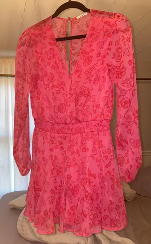 Francesca's  pink long sleeve floral romper