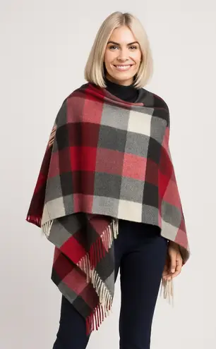 NWT 2010s Irish Lambswool Tartan Cape Scarf Woollen Market Ireland Small