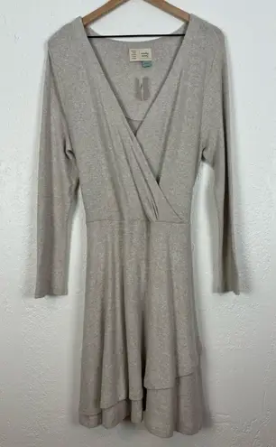 Anthropologie Saturday Sunday Cloud Fleece Faux Wrap Sweater Dress NWT Large