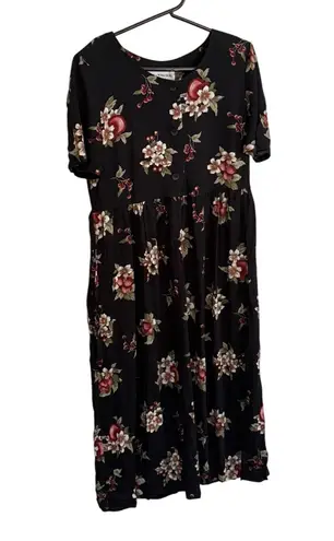 Norton Mcnaughton VTG Dress 12 Strawberry Granny Print Prairie Cottagecore Retro