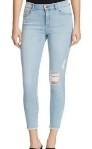 DL1961 Farrow Insta Slim Distressed Ankle Raw Hem Denim Jeans